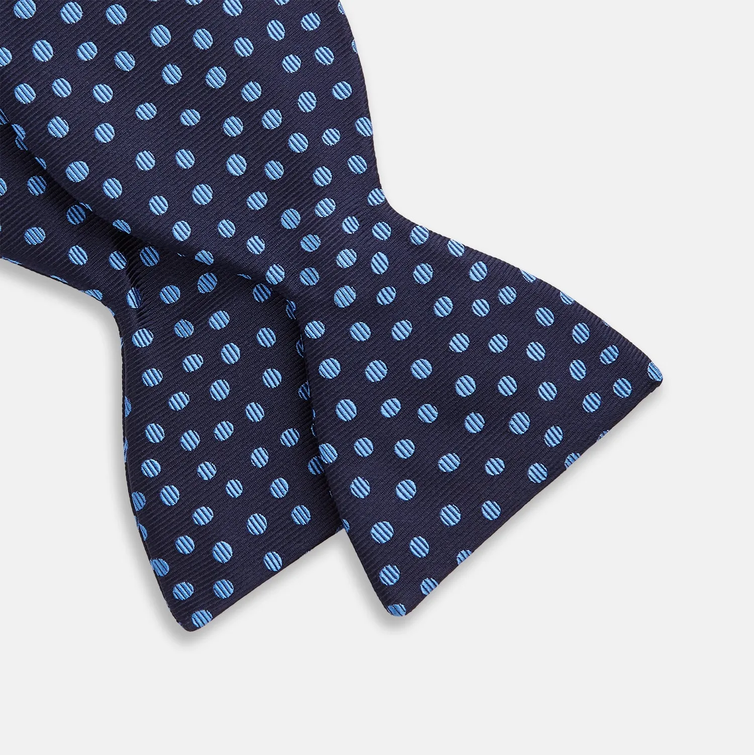 Navy and Blue Paint Spot Silk Bow Tie