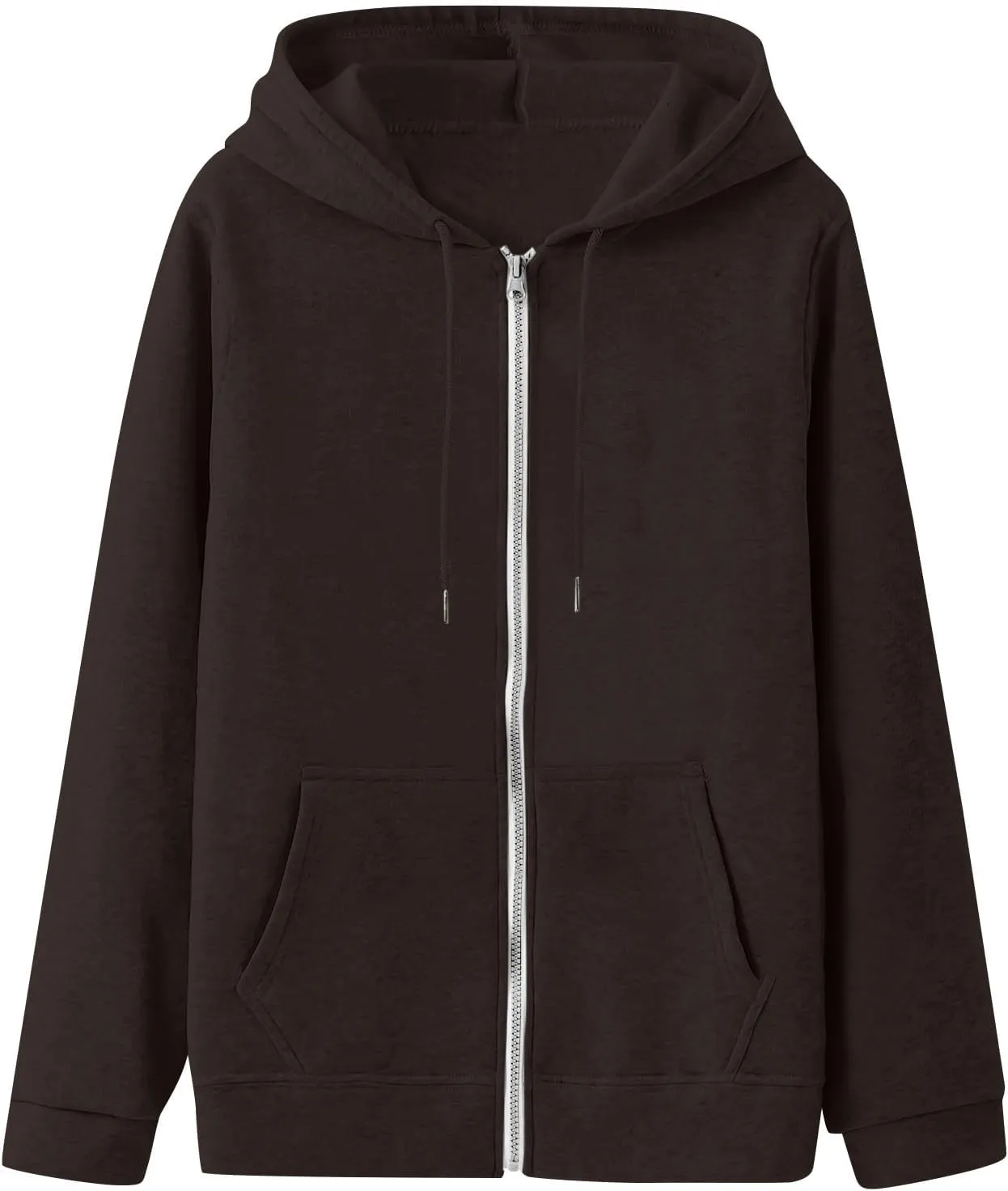 NBXNZWF Women's Zip Up Y2K Hoodies Casual Long Sleeve Oversized Sweatshirts 2025 Fall Winter Drawstring Jackets With Pockets