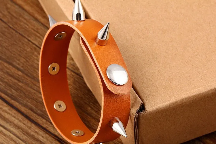 New Design hot Fashion Personality Hip-hop hippie punk rock Rivets Men Leather Bracelet jewelry