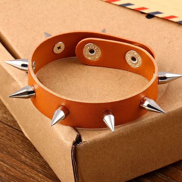 New Design hot Fashion Personality Hip-hop hippie punk rock Rivets Men Leather Bracelet jewelry