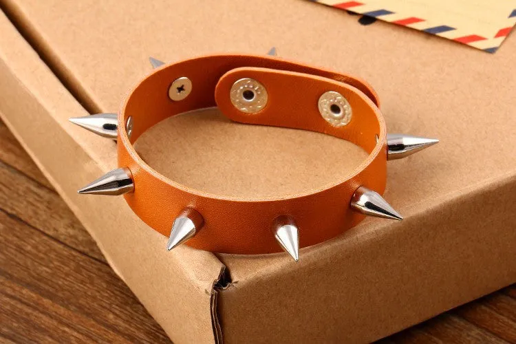 New Design hot Fashion Personality Hip-hop hippie punk rock Rivets Men Leather Bracelet jewelry