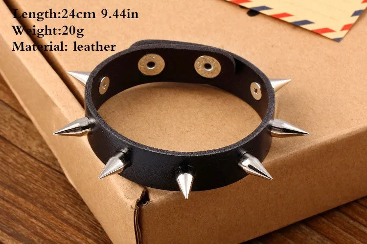 New Design hot Fashion Personality Hip-hop hippie punk rock Rivets Men Leather Bracelet jewelry
