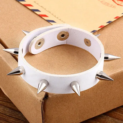 New Design hot Fashion Personality Hip-hop hippie punk rock Rivets Men Leather Bracelet jewelry