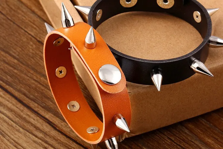 New Design hot Fashion Personality Hip-hop hippie punk rock Rivets Men Leather Bracelet jewelry