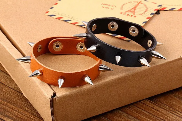 New Design hot Fashion Personality Hip-hop hippie punk rock Rivets Men Leather Bracelet jewelry