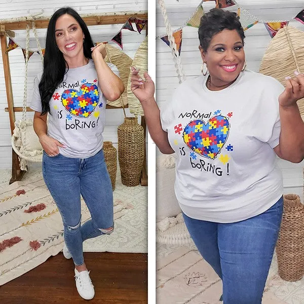 Normal is Boring Autism Awareness T-Shirt