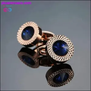 Novelty Luxury Blue white Cufflinks for Mens Brand High