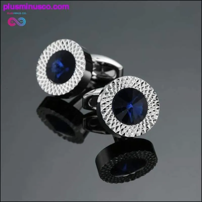 Novelty Luxury Blue white Cufflinks for Mens Brand High
