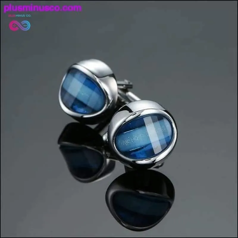 Novelty Luxury Blue white Cufflinks for Mens Brand High