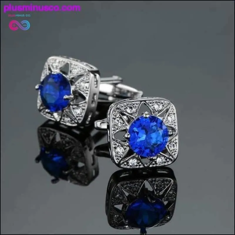 Novelty Luxury Blue white Cufflinks for Mens Brand High