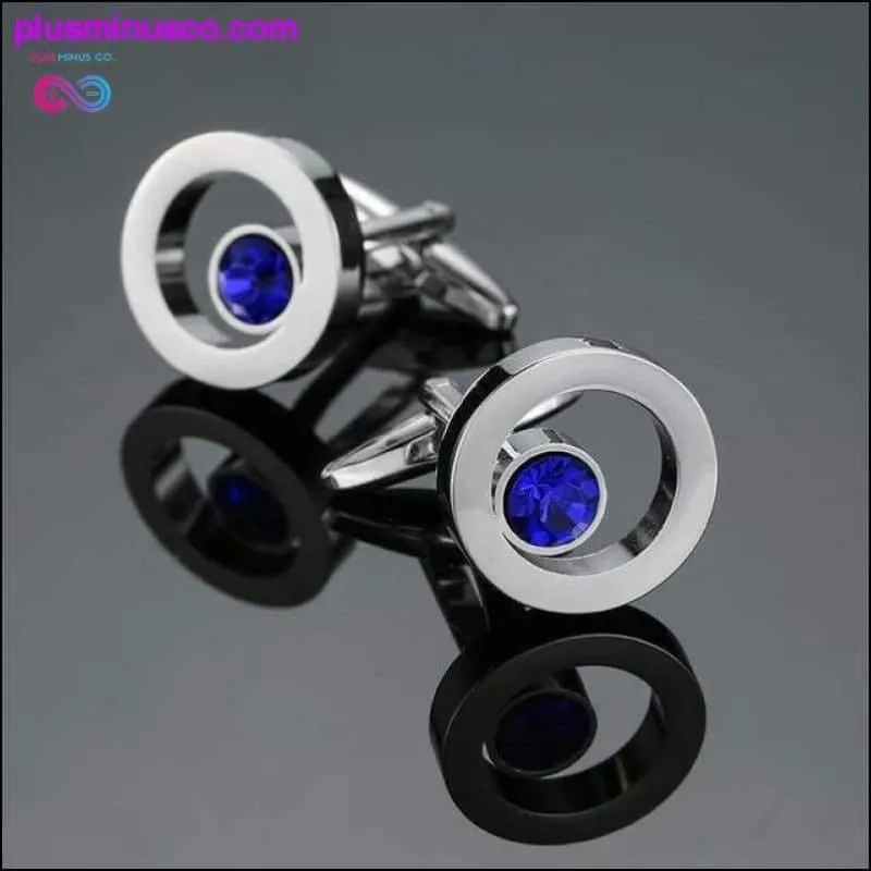Novelty Luxury Blue white Cufflinks for Mens Brand High