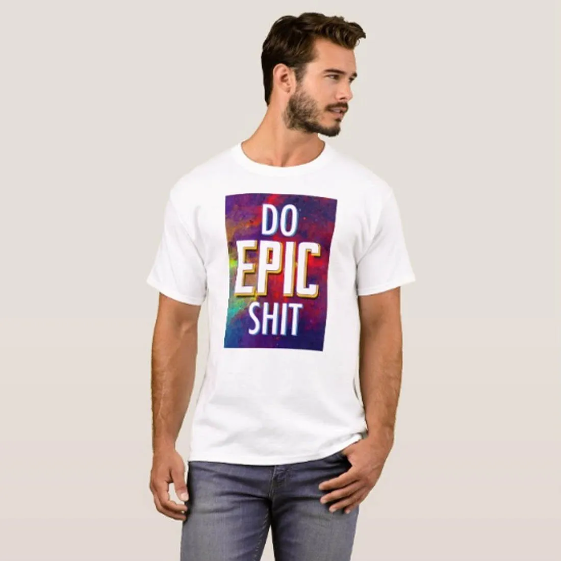 Nutcase Designer Round Neck Men's T-Shirt Wrinkle-Free Poly Cotton Tees - Do Epic Shit