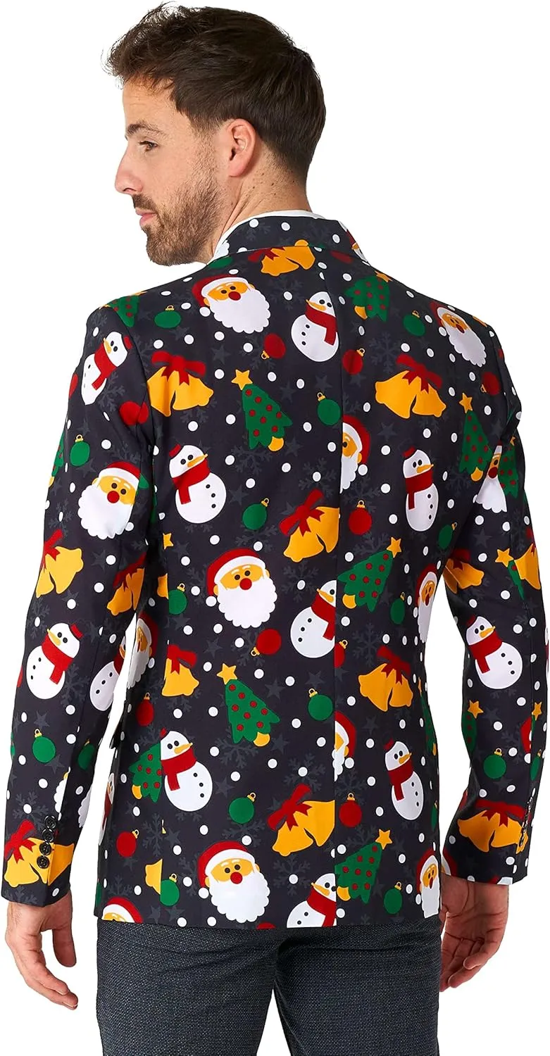 Offstream Men's Christmas Blazer - Ugly X-Mas Holiday Print Outfit - Only Suit Jacket