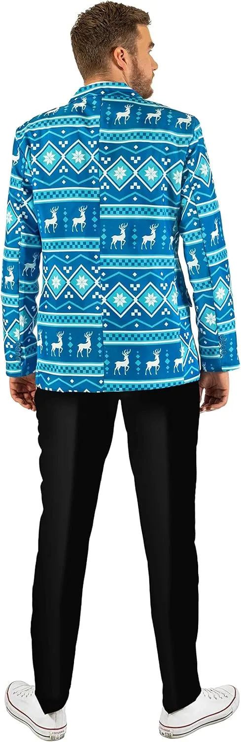 Offstream Men's Christmas Blazer - Ugly X-Mas Holiday Print Outfit - Only Suit Jacket