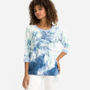 Olsen Clara Round Neck T-Shirt Blue
