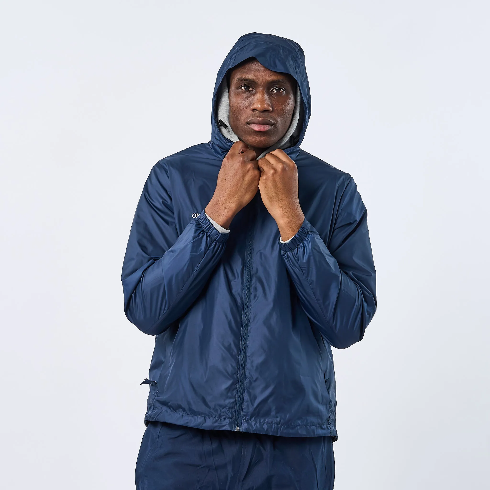 Omnitau Men's Team Sports Recycled Spray Jacket - French Navy