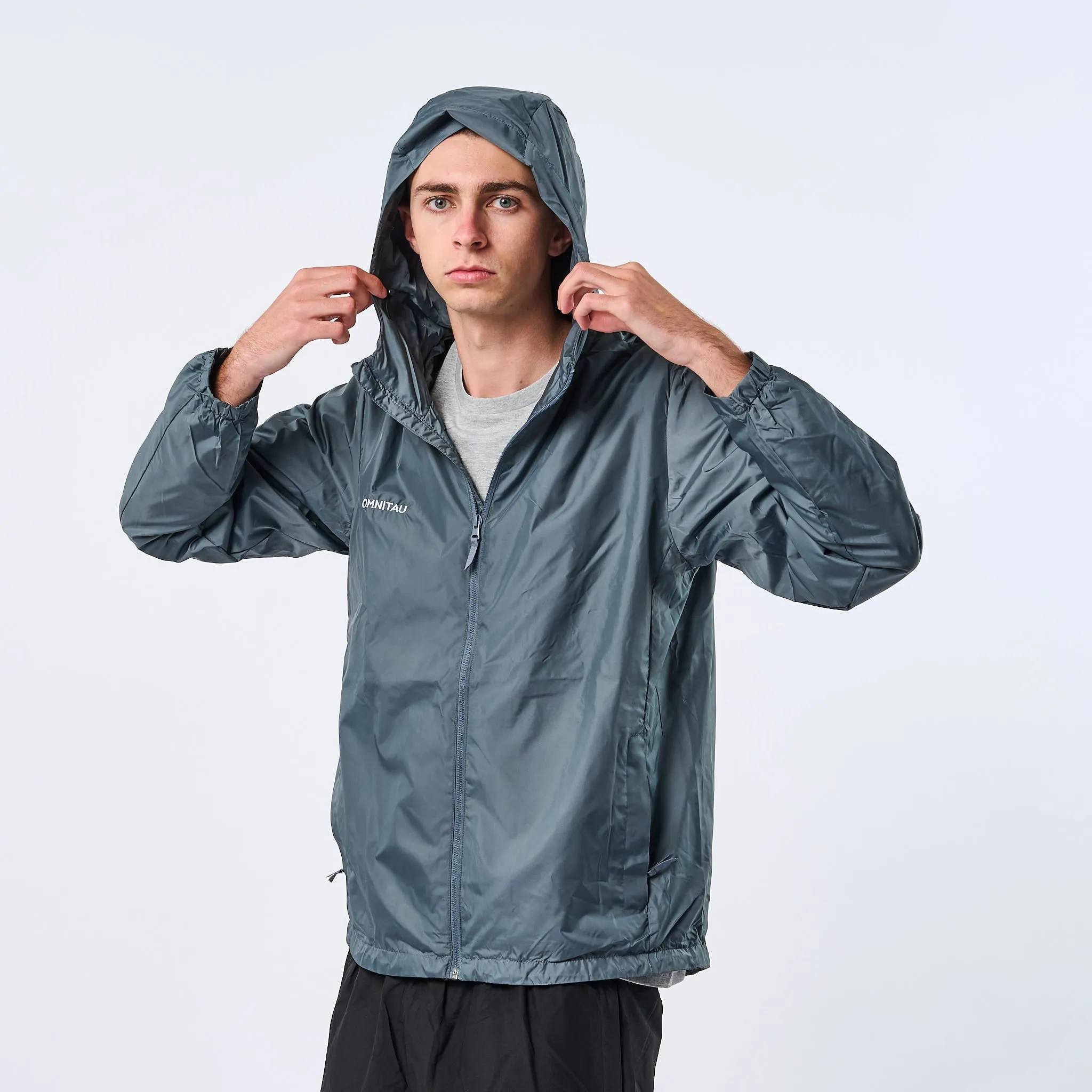 Omnitau Men's Team Sports Recycled Spray Jacket - Metal Grey