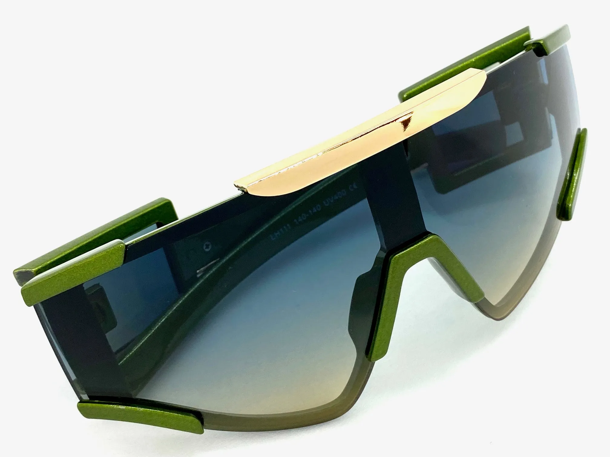 Oversized Classic Vintage Retro Hip Hop Style SUNGLASSES Large Green Frame 3021