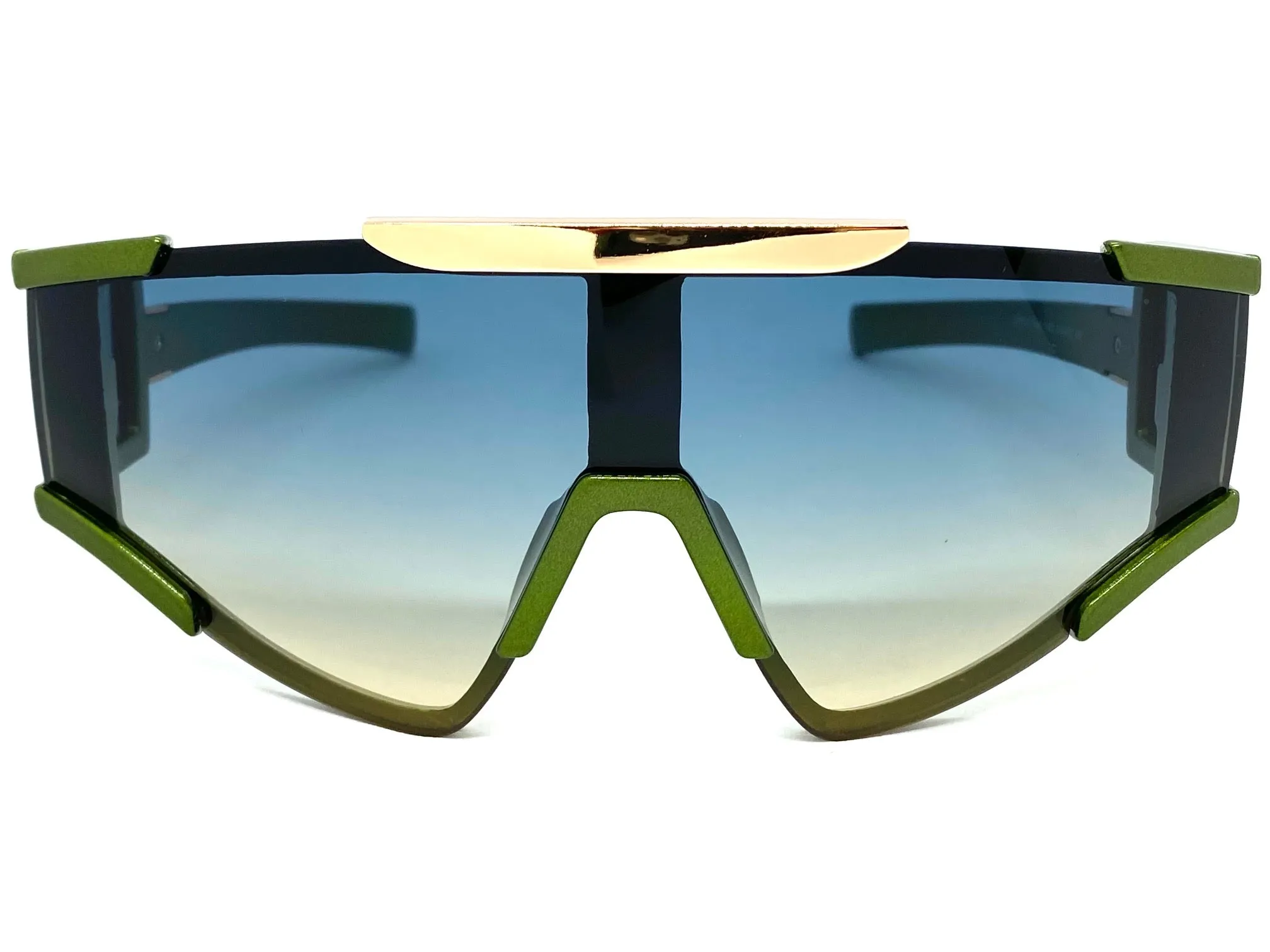 Oversized Classic Vintage Retro Hip Hop Style SUNGLASSES Large Green Frame 3021