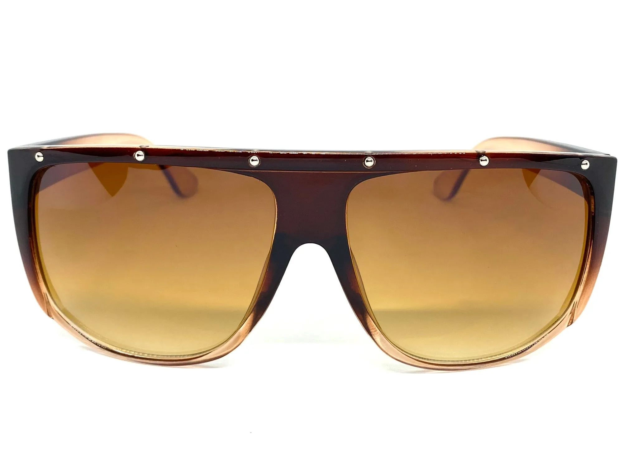 Oversized Classic Vintage Retro Style SUNGLASSES Large Brown Frame 1796