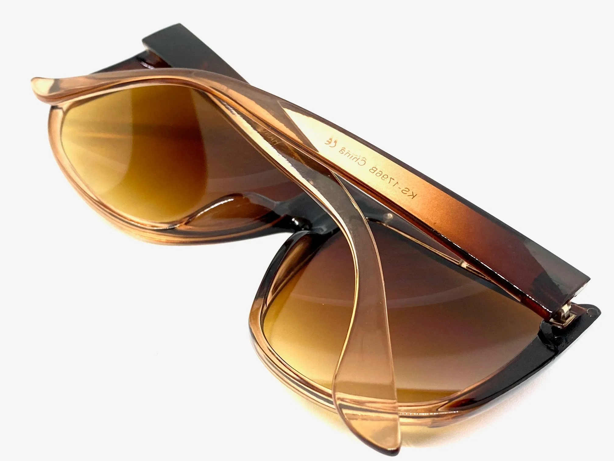 Oversized Classic Vintage Retro Style SUNGLASSES Large Brown Frame 1796