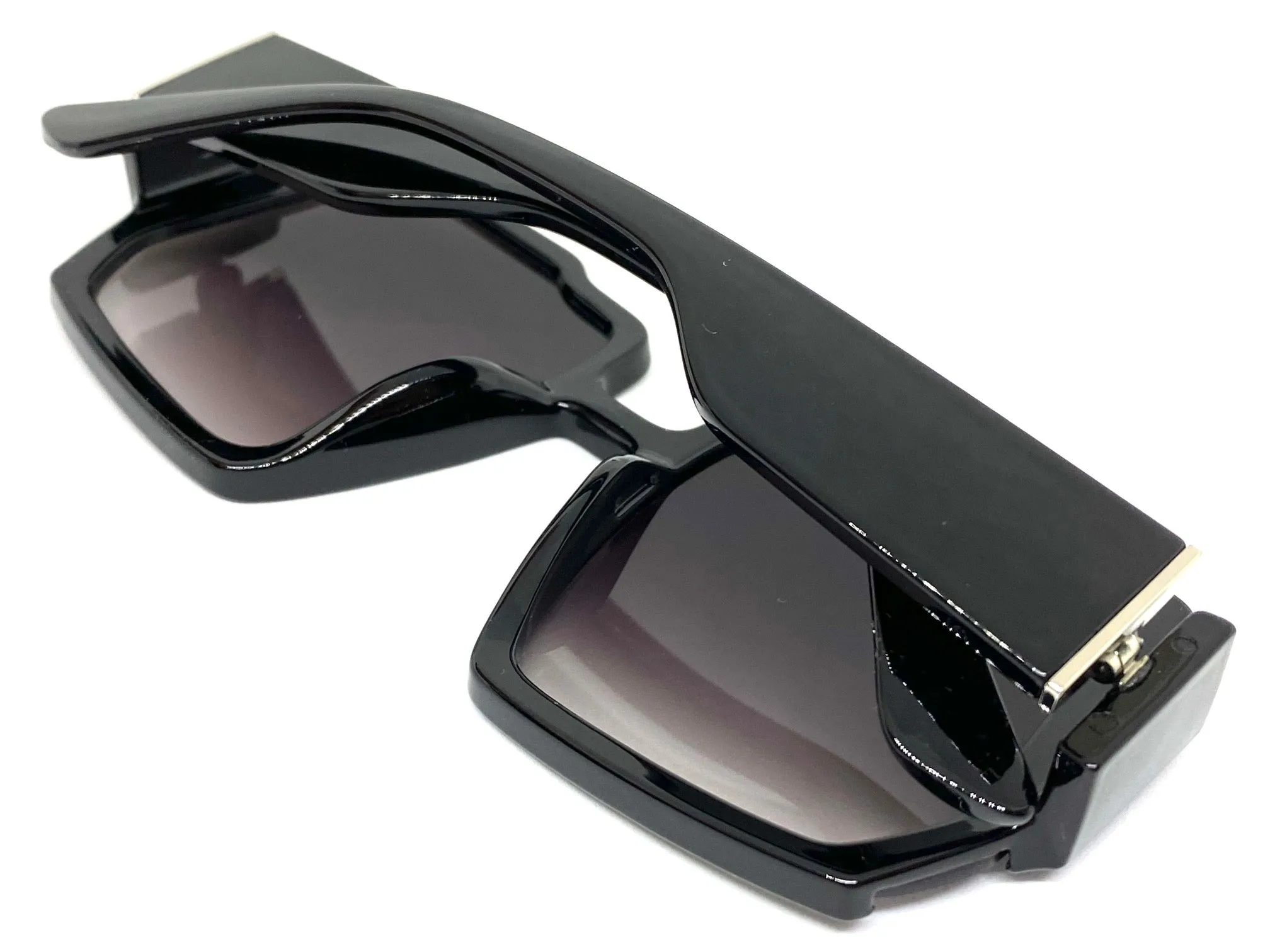 Oversized Classic Vintage Retro Style SUNGLASSES Large Funky Black Frame 80292