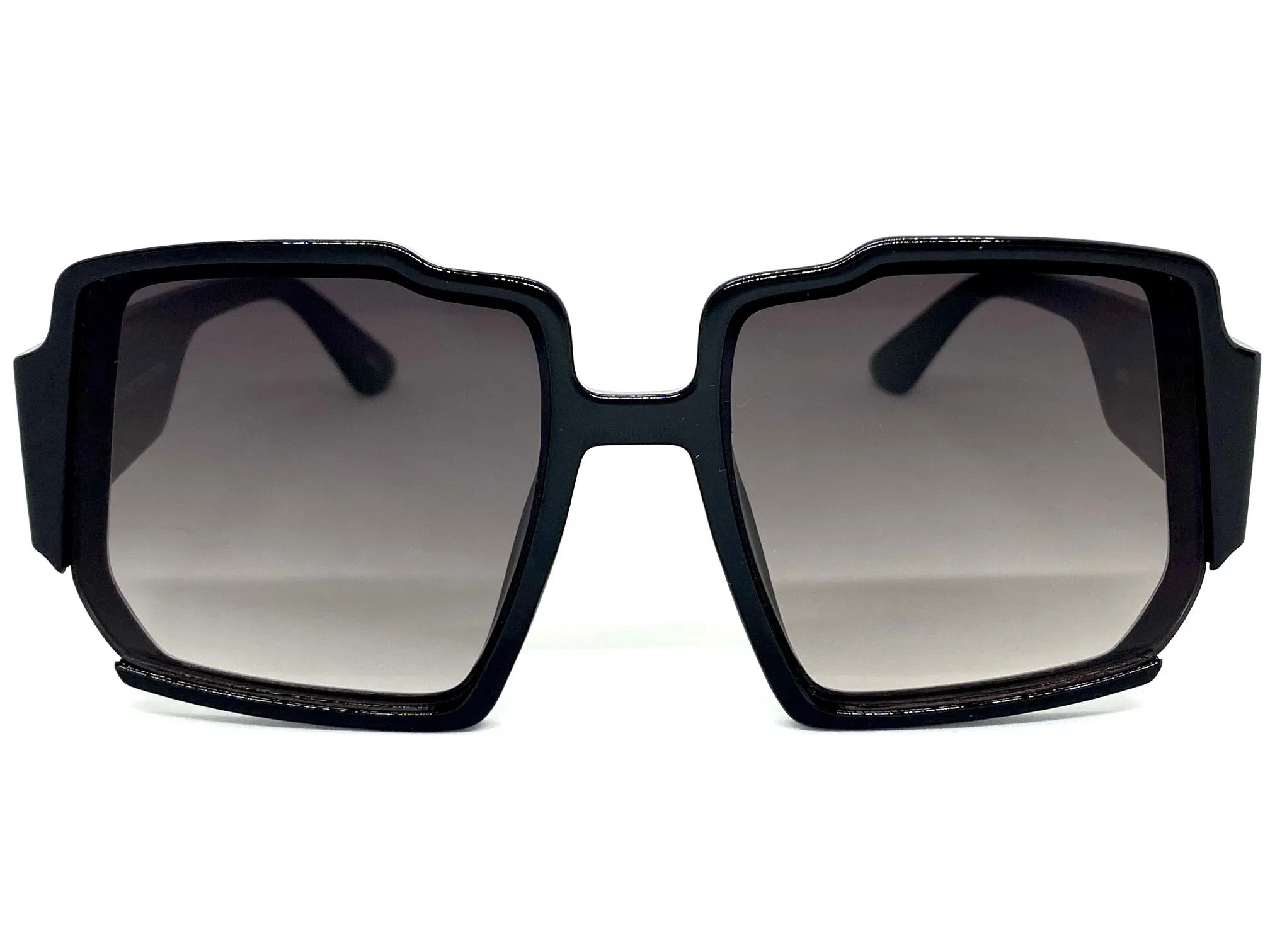 Oversized Classic Vintage Retro Style SUNGLASSES Large Funky Black Frame 80292