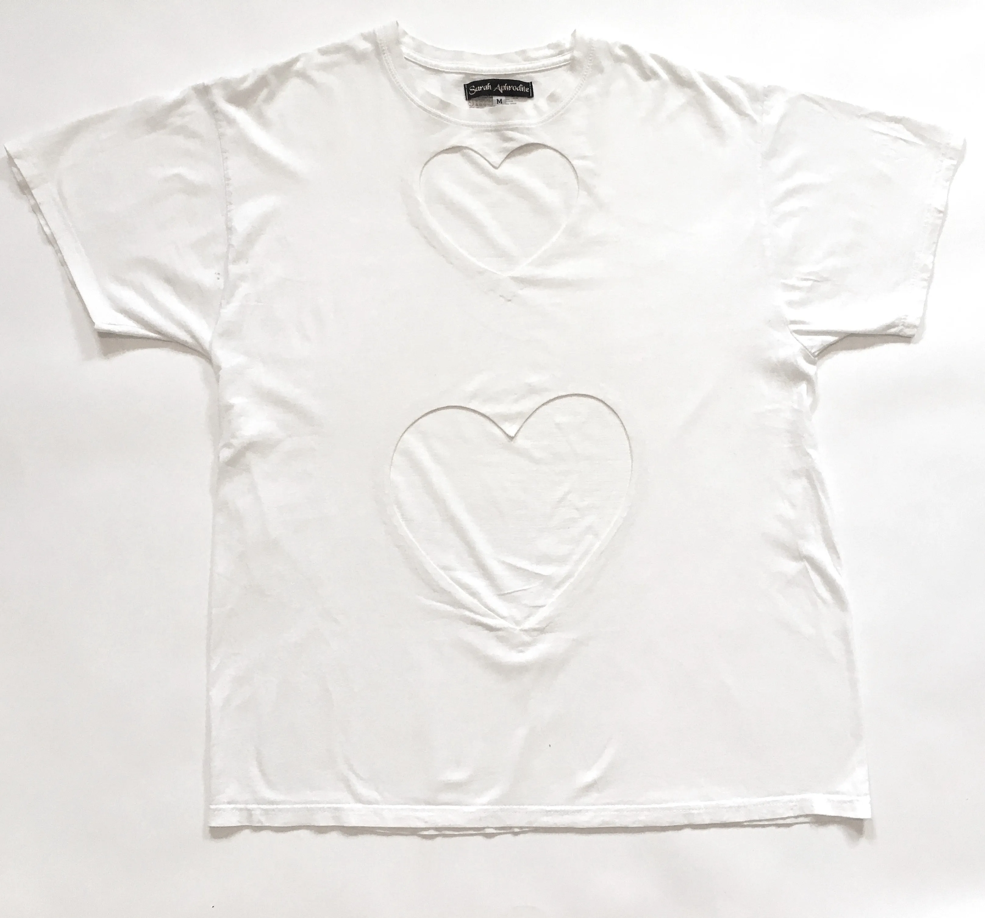 OVERSIZED DOUBLE HEART CUT-OUT TEE