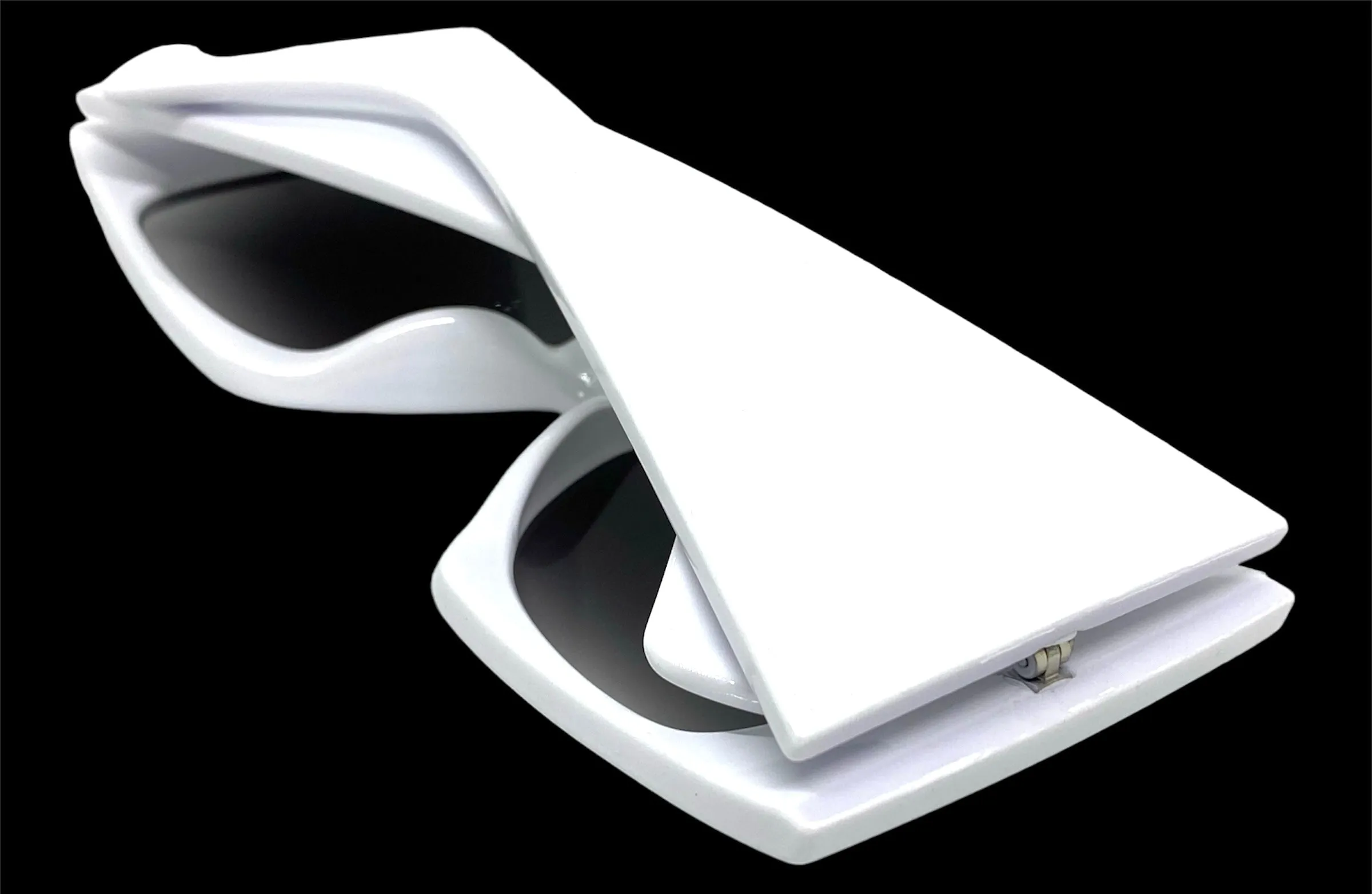 Oversized Exaggerated Vintage Retro Style SUNGLASSES Huge Super Thick White Frame 9053