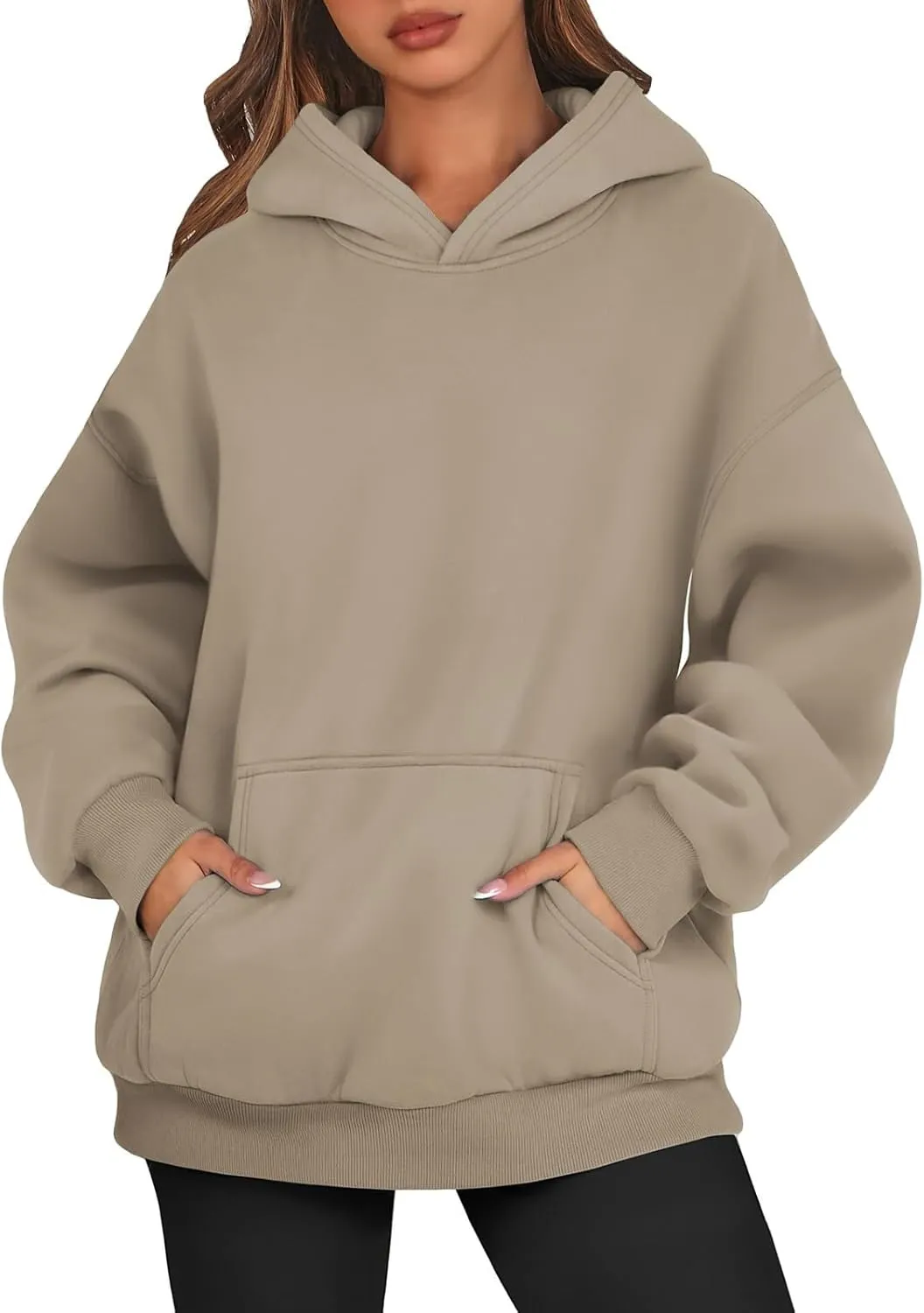 Oversized Hoodies for Women Fleece Plus Size Sweatshirts with Pocket Casual Pullover Tops Fall Winter Outfits