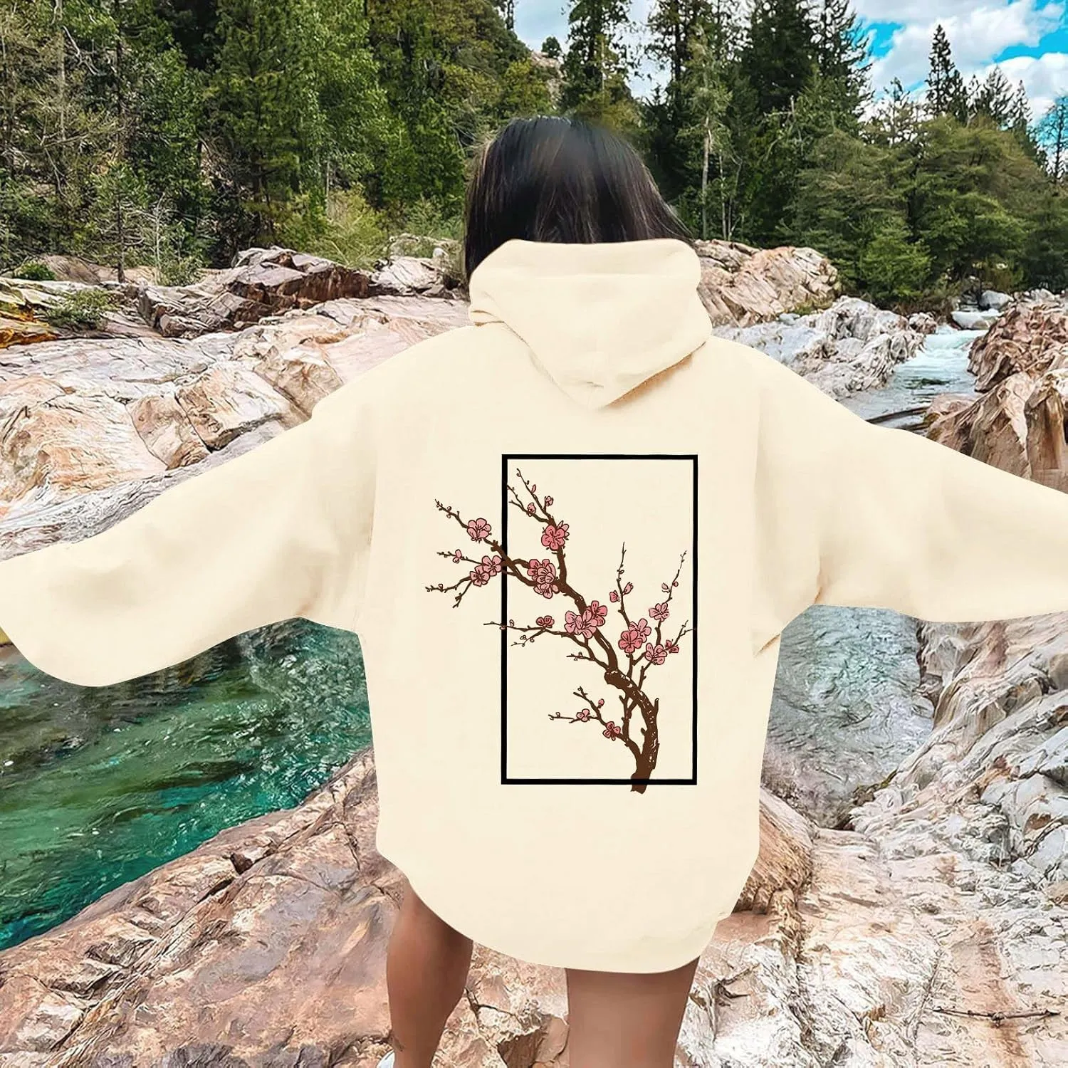 Oversized Hoodies for Women Plus Size Casual Graphic Sweatshirts Y2K Trendy Fall Pullover Top Teen Girls Cute Clothes