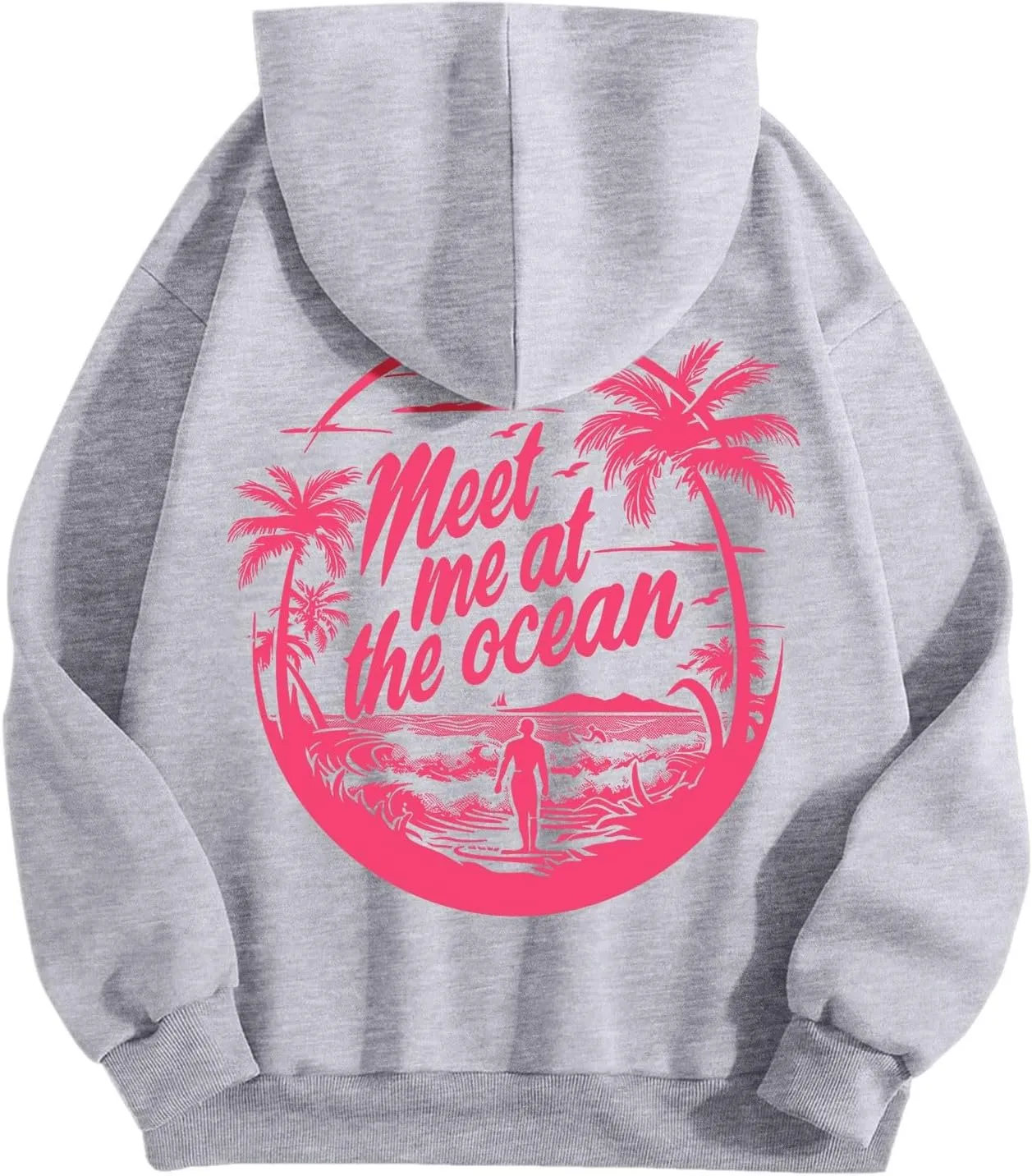 Oversized Hoodies for Women, Teen Girls Preppy Sweatshirt Long Sleeve Y2K Graphic Tees with Pockets