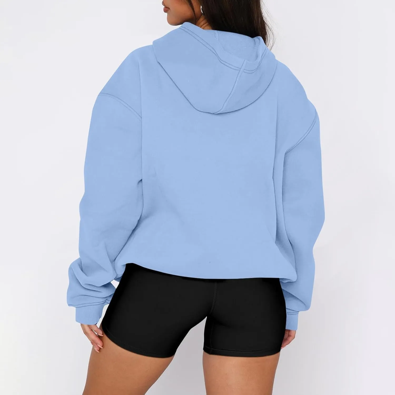 Oversized Hoodies for Women Trendy Winter Fleece Pullover Hoodie Y2k Long Sleeve Hooded Sweatshirt with Pockets