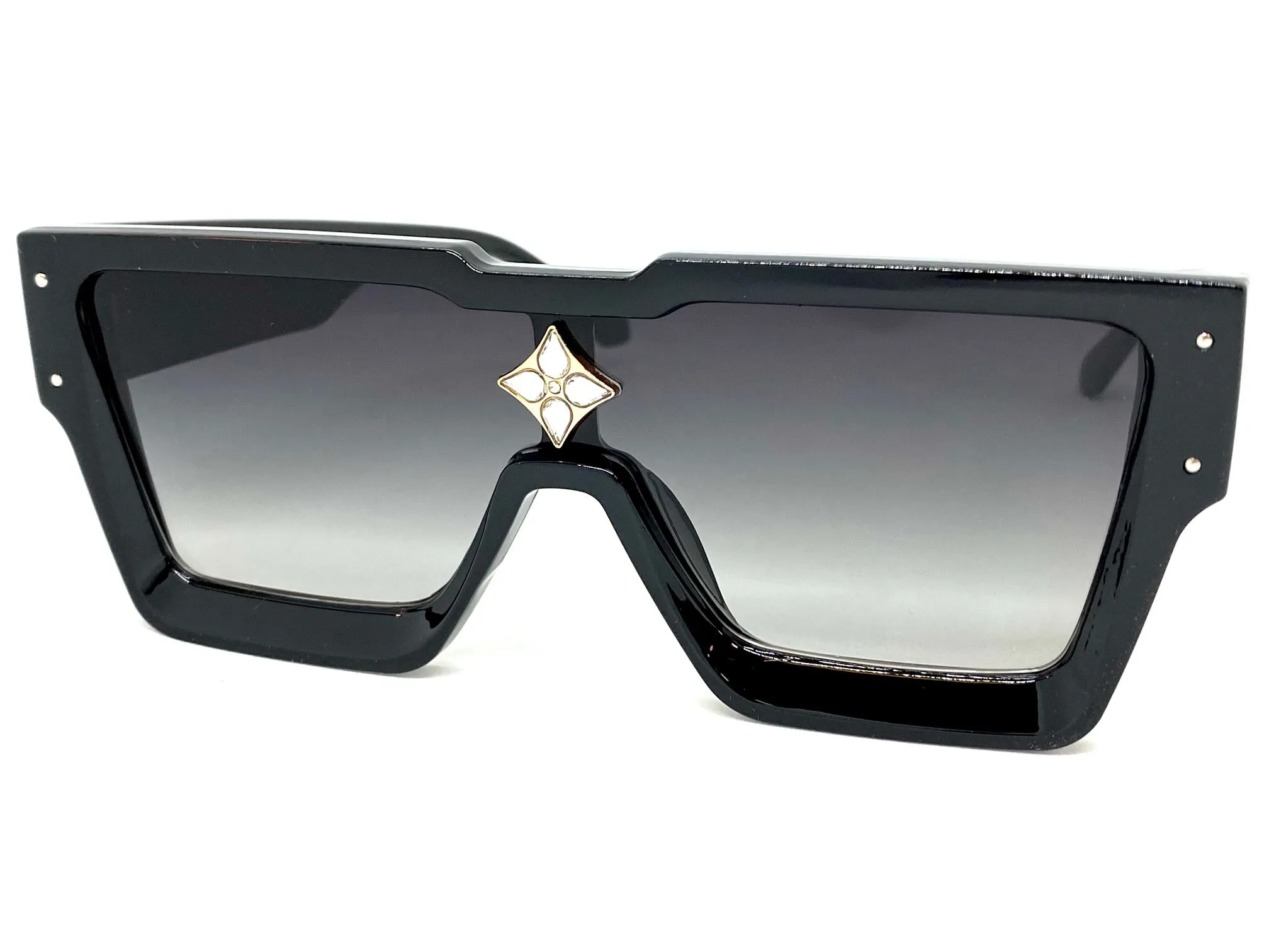 Oversized Modern Luxury Hip Hop Shield Style SUNGLASSES Large Black Frame E1776