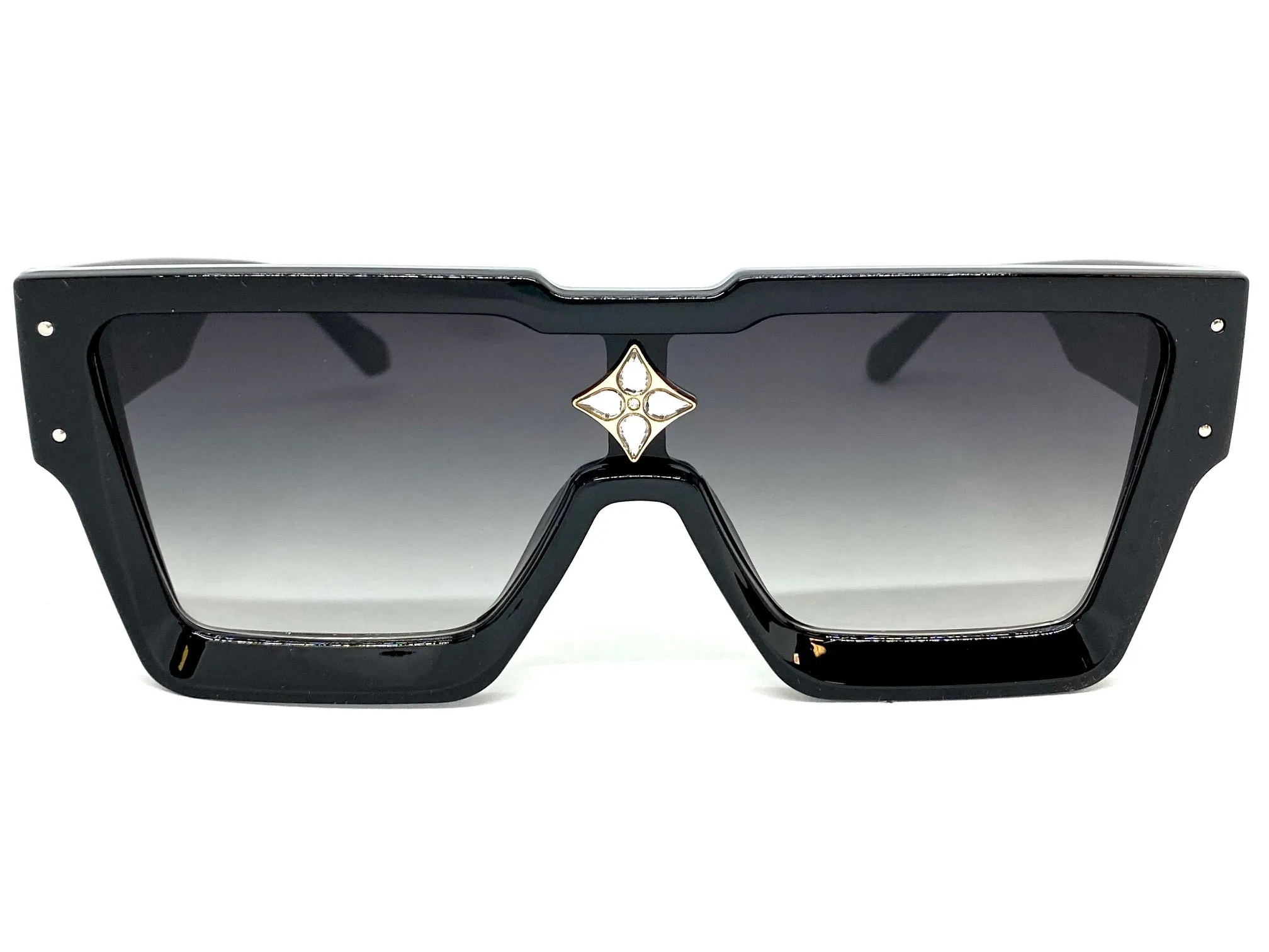 Oversized Modern Luxury Hip Hop Shield Style SUNGLASSES Large Black Frame E1776