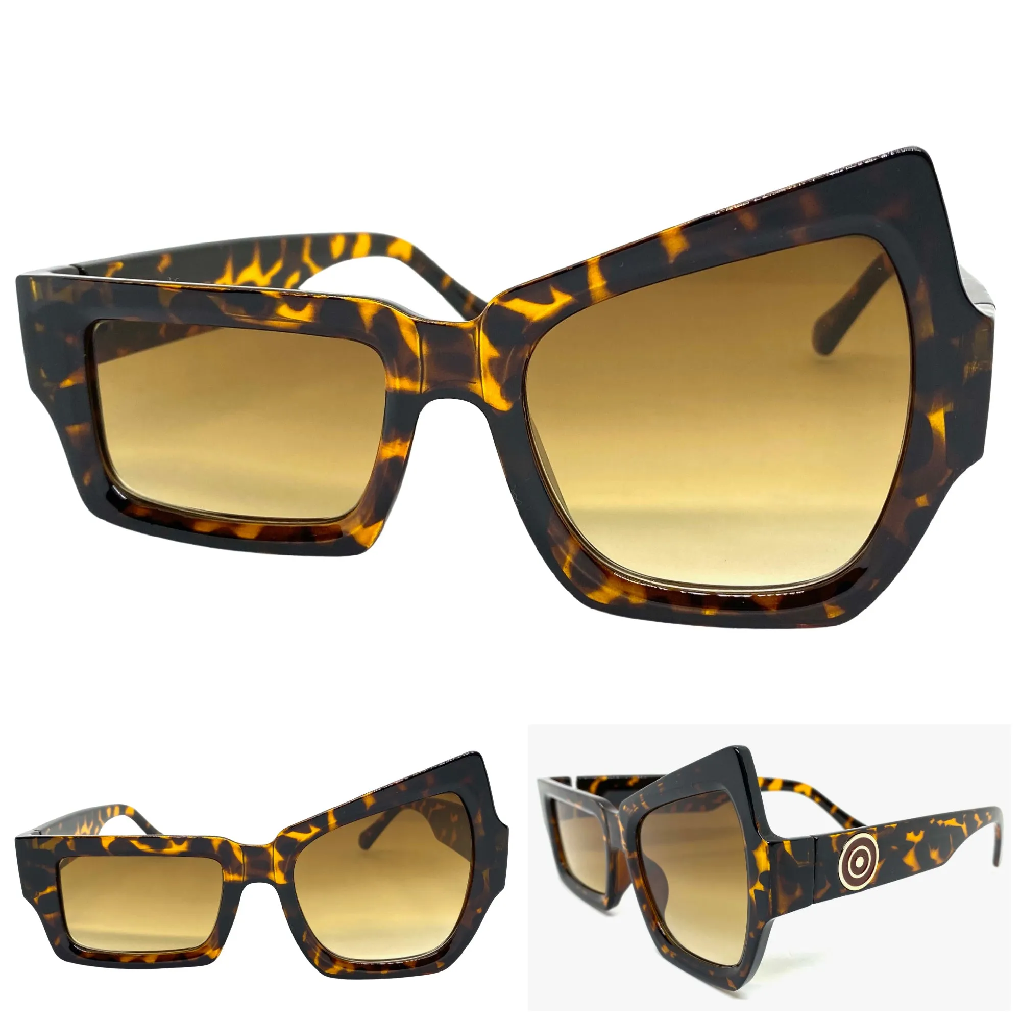 Oversized Retro Party Style SUNGLASSES Unusual Funky Tortoise Frame 2049