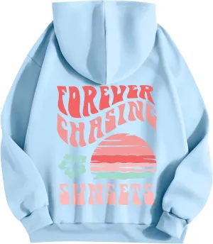 Oversized Sweatshirt For Women,Womens Trendy Letter Print Hoodies Casual Long Sleeve Hoodies With Pockets