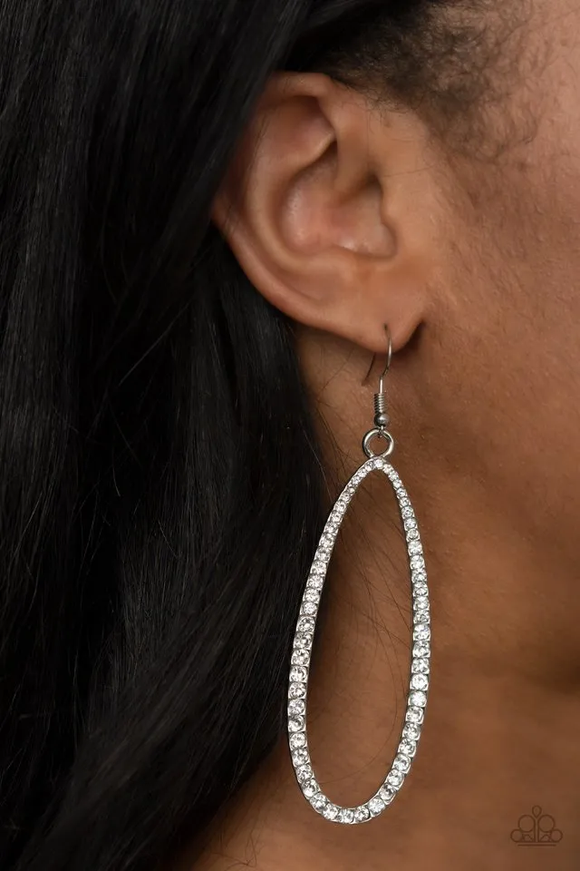 Paparazzi Earring ~ Dazzling Decorum - White