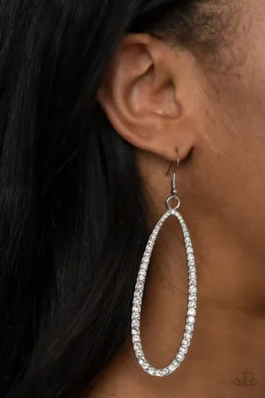 Paparazzi Earring ~ Dazzling Decorum - White