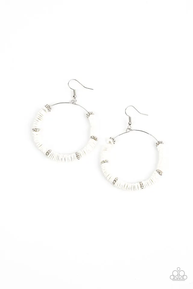 Paparazzi Earring ~ Loudly Layered - White