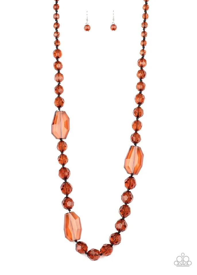 Paparazzi Necklace ~ Malibu Masterpiece - Brown