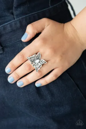 Paparazzi Ring ~ Flutter Flavor - White