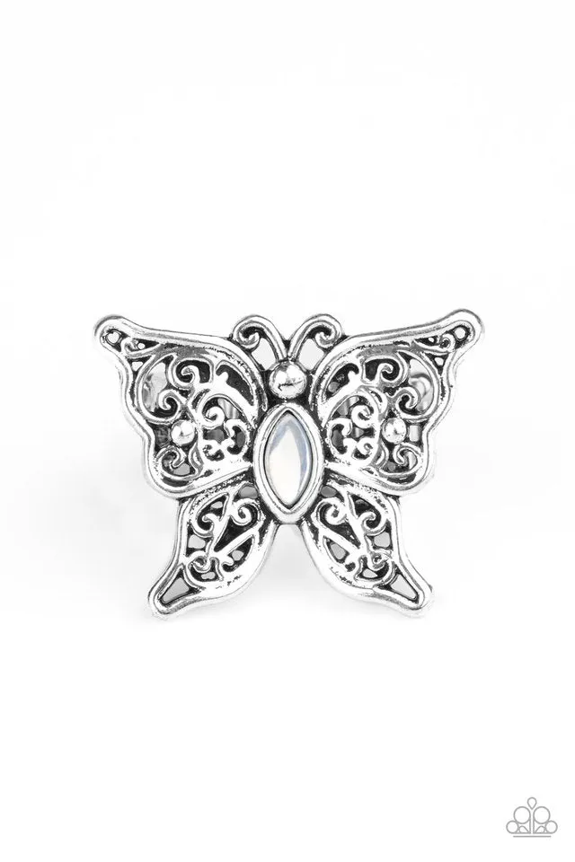 Paparazzi Ring ~ Flutter Flavor - White
