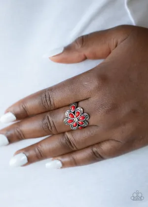 Paparazzi Ring ~ Fruity Florals - Red