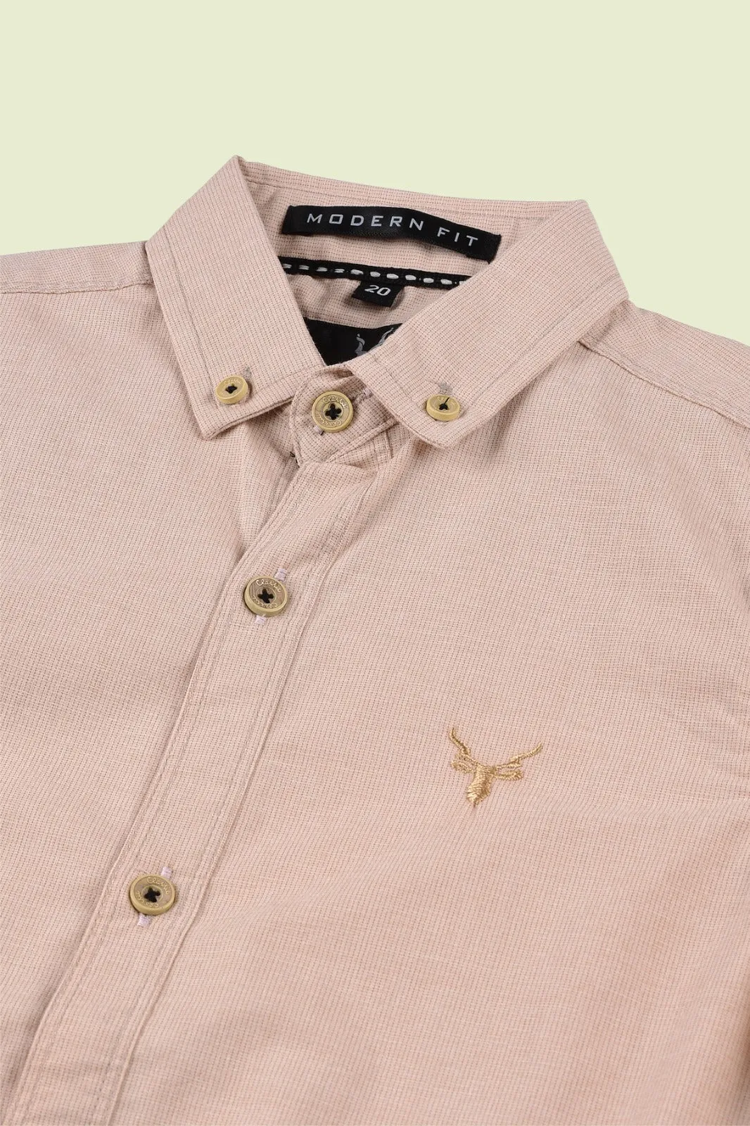 Peach Plain Shirt  for Boys