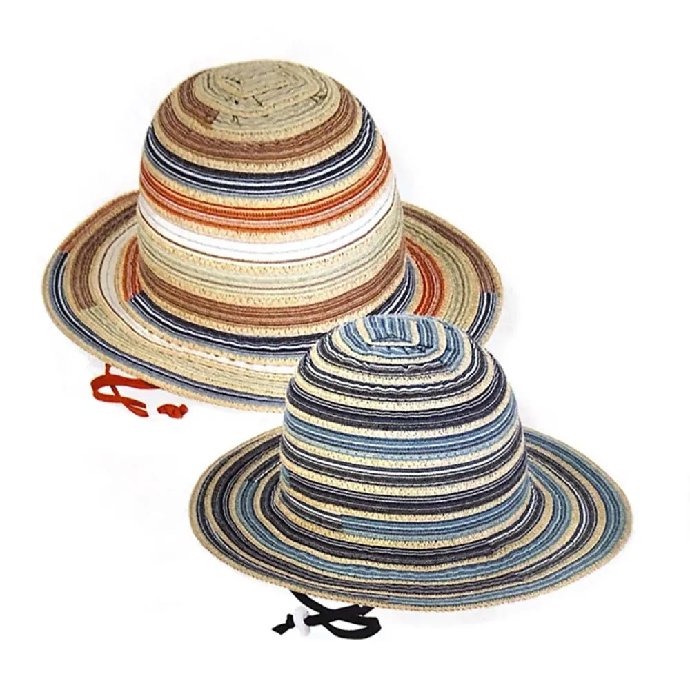 Petite Multi Tone Ribbon Hat with Chin Strap - Sunny Dayz™