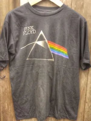 Pink Floyd 'Dark Side of the Moon' Prism Tee: A Distressed Vintage-Inspired Tribute