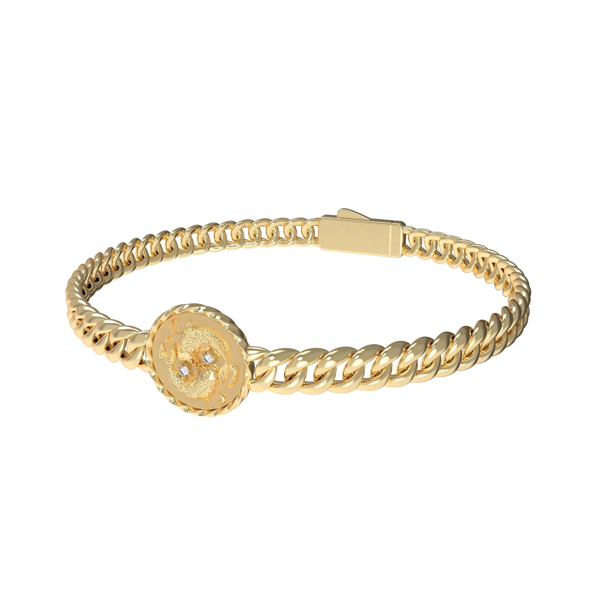 Pisces Amulet Cuban Bracelet