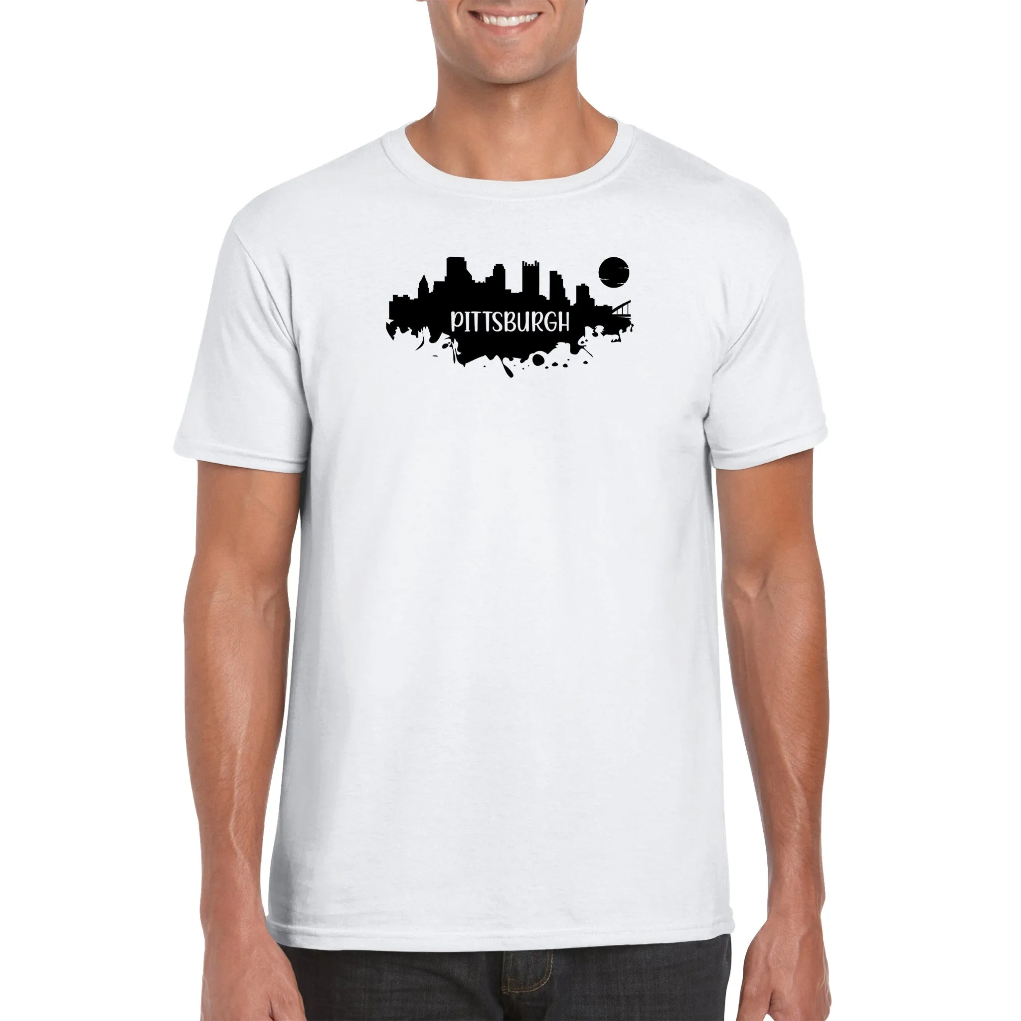 Pittsburgh Skyline Silhouette - Classic Unisex Crewneck T-shirt
