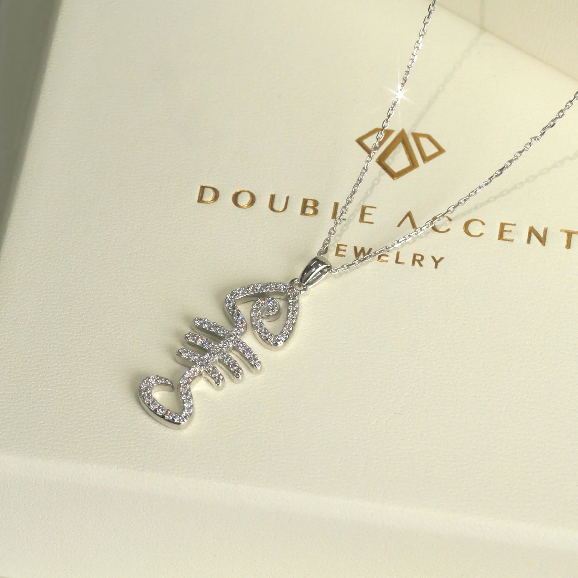 Platinum Gleam Fishbone Ensemble: A Dazzling Earring & Necklace Set